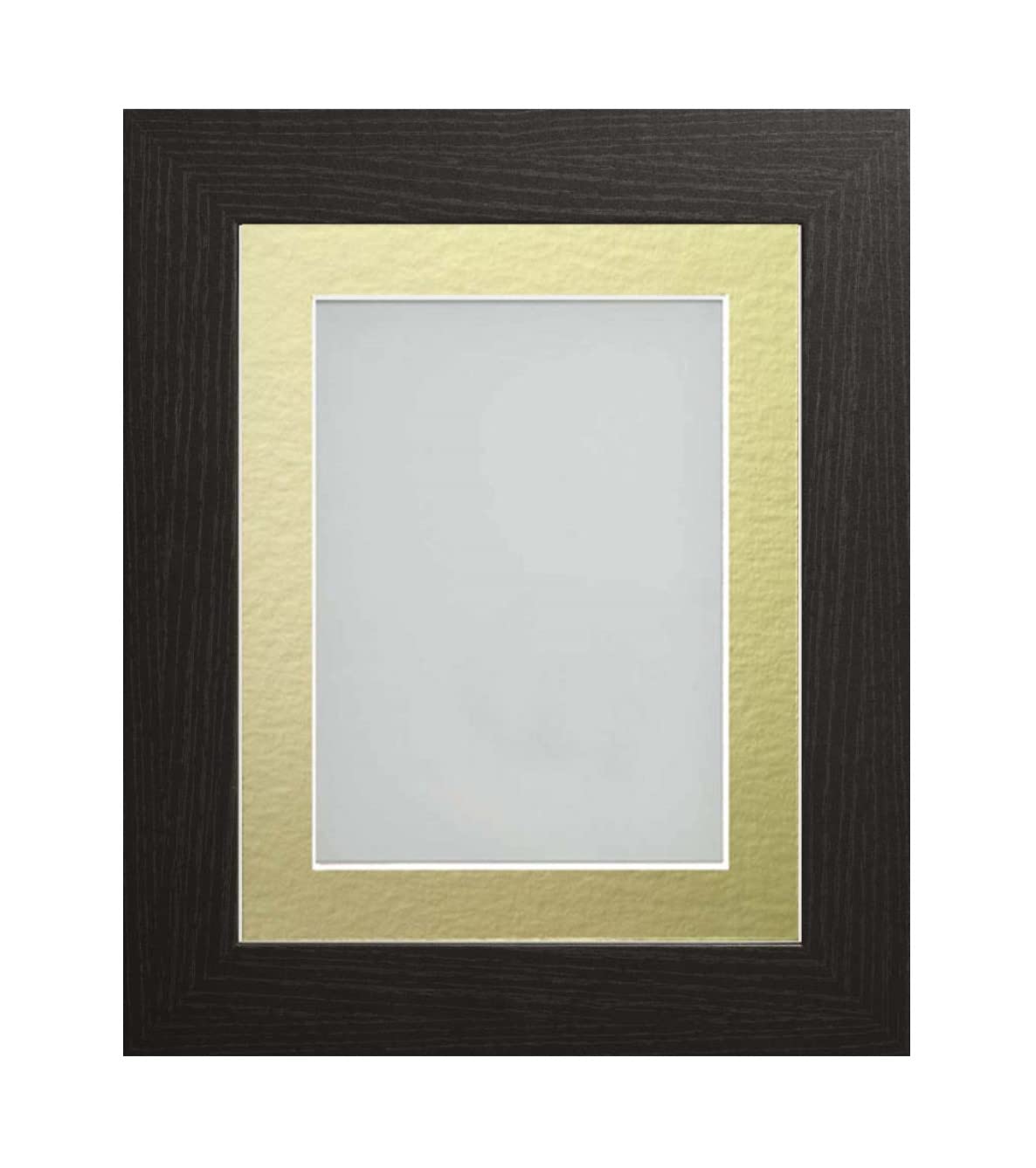 Frame Company Watson Black Picture Photo Frame fitted with Perspex, 8x6 inch with Gold Mount for image size 6x4 inch