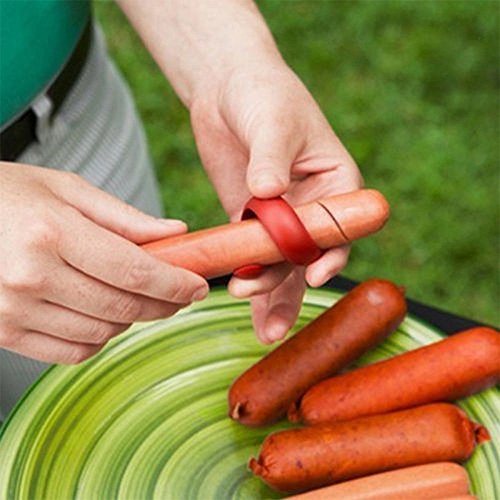 Xiaolanwelc@ 2PCs Manual Fancy Sausage Cutter Spiral Barbecue Hot Dogs Cutter Slicer kitchen Cutting Auxiliary Gadget Hotdog sausage Tools - Thumbnail 2