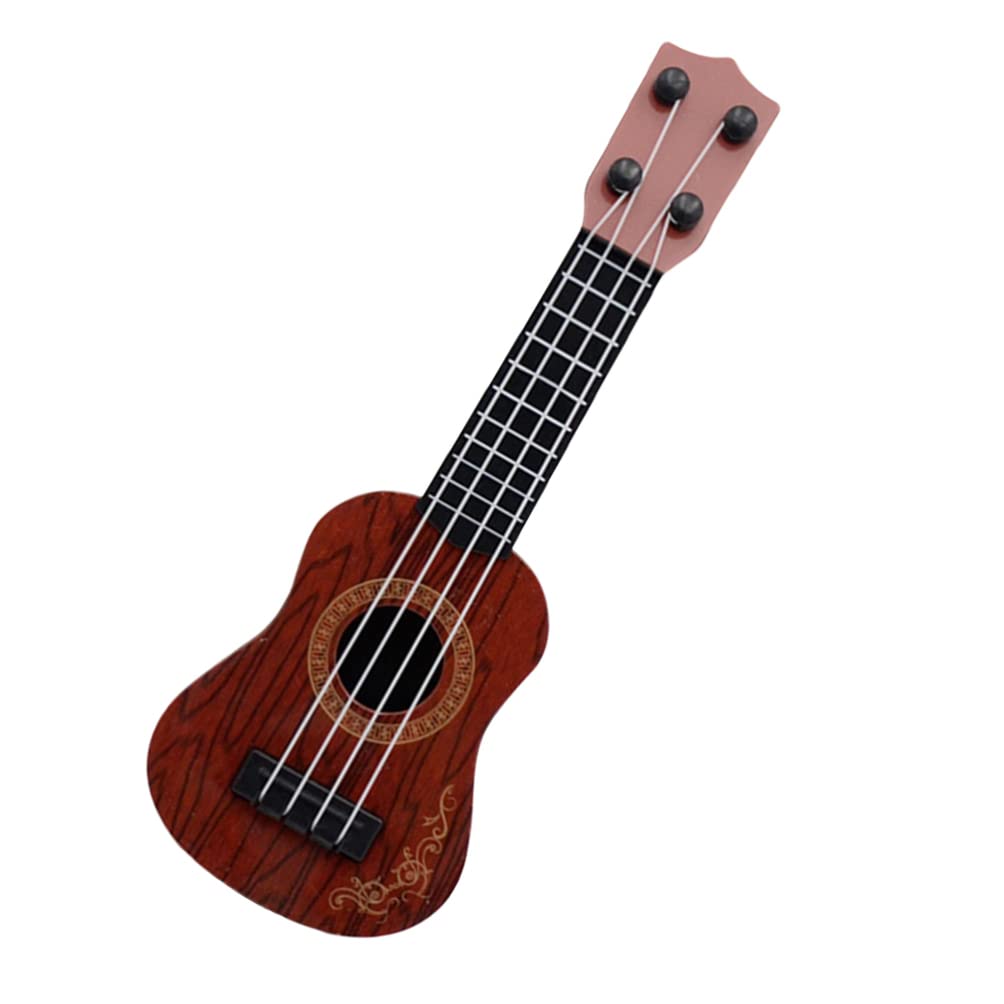 Kids Ukulele Toy, 9.8 inch Ukulele Kids Guitar Toy 4 Strings Musical Instruments Educational Learning for Boys Girls Toddler (Brown)