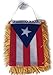 Cool & Custom {4" x 6" String Hang} Single Unit of Rear View Mirror Hanging Ornament Decoration Made of String w/ Puerto Rico National Fringed Flag Design [BMW Red, White, Blue & Yellow Colored]