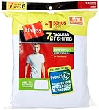 Hanes Men's Tagless Crewneck Undershirt 7-pack (includes 1 Free Bonus Crewneck), White, S
