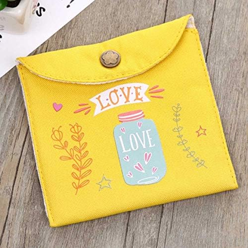 SLIJing Advanced Sanitary Napkin Storage Bag Sanitary Pad Storage Holder Sundries Case Towel Girl Pouch Women Convenience Bags Diaper Fabric New Classical(None Yellow)