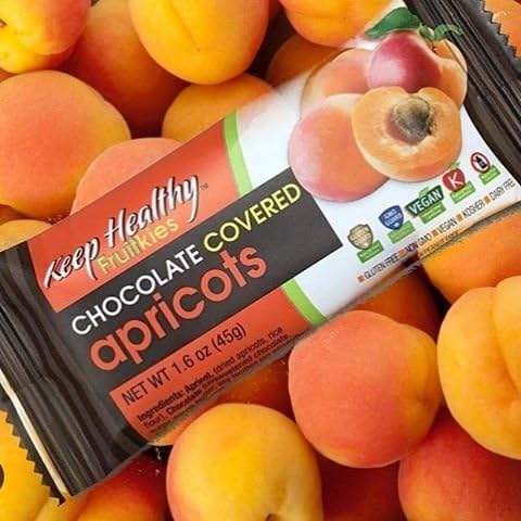 Keep Healthy Chocolate Covered Apricots Fruit Bars | Certified Non-GMO, Vegan, Gluten Free, Kosher | 1.6-Ounce 16 Bars per Box
