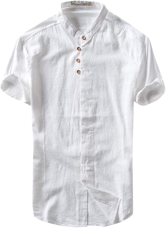 slim fit short sleeve linen shirt