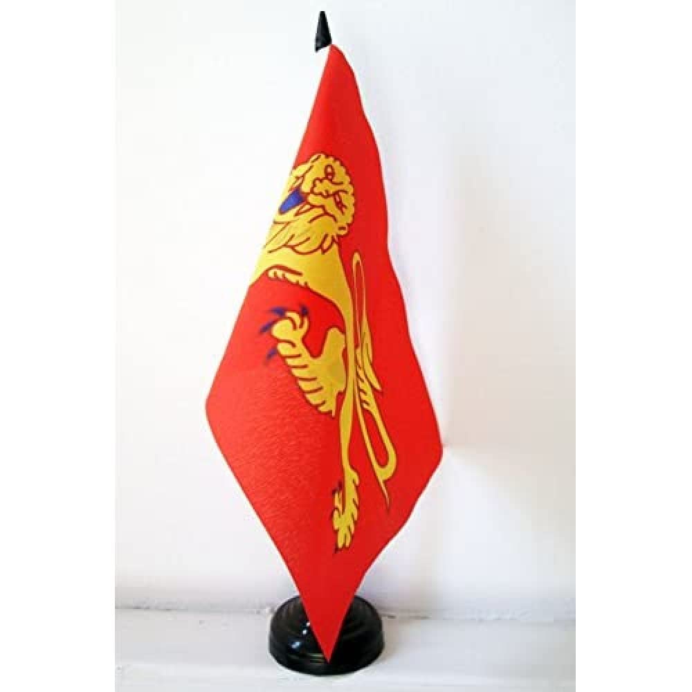 AZ FLAG Aquitaine Table Flag 5'' x 8'' - French region of Aquitaine Office Decoration 100% Polyester 21 x 14 cm - Mini Desk Flag with Pole and Black Plastic Base