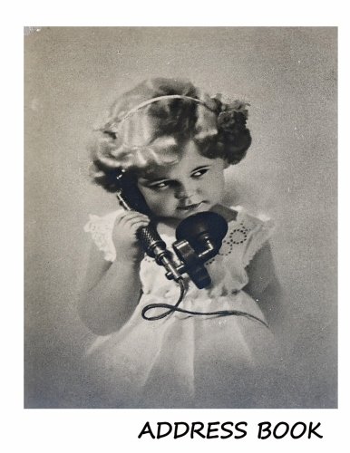 Address Book:: Large print address book. Vintage girl with phone cover, 8.5 x 11 size, alphabetical with over 300 spaces for contact names, phone numbers, addresses, emails, birthdays and more.