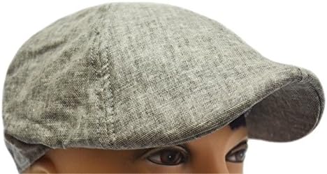 linen newsboy cabbie vintage ivy hat cap, unisex, strech fit (Grey)