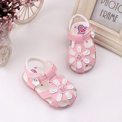 Dainzuy Baby Shoes Girl Children Fashion Causal Summer Flat Flower Soft Bottom Sandal Shoes Non-Slip Walking Sneakers Pink