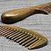 Meta-C Natural Green Sandalwood Wooden Comb - NO SNAGS, NO TANGLE, NO STATIC (Short Handle - Wide Tooth)