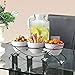 Ceramic Serving Bowls with Metal Rack - Round White Bowls Party Display Set for Serving Snacks, Appetizers, Candy, Nuts and Dips