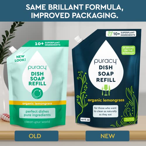 Puracy Natural Dish Soap Refill, SkinSoftening PlantBased Liquid