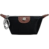 Ligficn Mini Bag with Zipper Lightweight Nylon Waterproof Coin Change Purses, Black