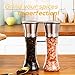 Elegant Salt and Pepper Grinder Set, INTEREST&TASTE Premium Stainless Steel Salt & Pepper Mill Shakers with Clean Brush - Enjoy Your Favorite Spices, Fresh Ground Pepper, Himalayan Or Sea Salts (Tall)