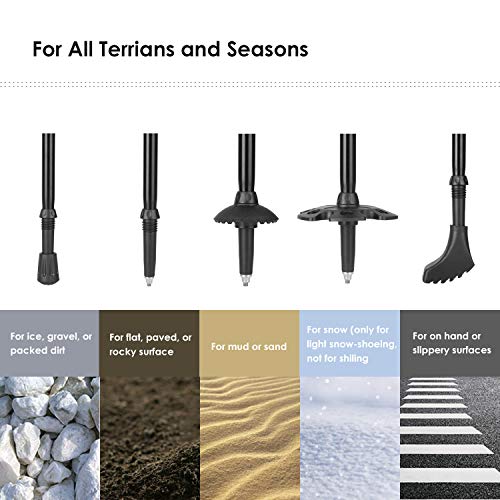 femor Trekking Poles, Trail Poles, Quick Stick, Lightweight Carbon Fiber Aluminum Cork Grip for Hiking, Climbing, Backpacking with 4 Terrain Accessories, Men and Women.