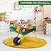 HAPPYGRILL Kids Metal Wheelbarrow, Yard Rover Steel Tray, Metal Construction Toys Kart, Tote Dirt/Leaves/Tools in Garden for Toddlers, Kids Play Tools