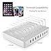 Likisme 8-Port USB Charging Station Dock 2.4amp High-speed USB Charger for iPhone 7 6s Plus, iPad Mini 2 3 4 iPad Air 2, Galaxy S / Note Series, Galaxy Tab, LG, Nexus, HTC Huawei and More
