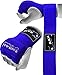 EMRAH Pro Boxing Hand Wraps Inner Gloves for Punching Padded Bandages Under Mitts, Quick Wraps, Fist Protector - MMA, Muay Thai, Kickboxing & Martial Arts Training (Blue, Small)