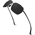 LADEESSE Sunglasses Men - Rimless Square Polarized Sunglasses - Lightweight TR90 Frame Sun Glasses with UV Protection