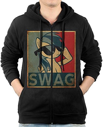 Men Pony SWAG My Little Pony Fleece Hoodie Black