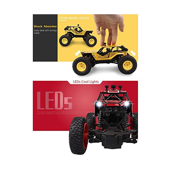 Weaston 1:20 Modell Fernbedienung Auto 2.4G Elektro RC Auto LEDs Coole Lichter 4WD Bigfoot Monster Klettern RC Fahrzeug… – Bild 5