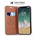 B BELK Case for iPhone X, Premium Leather [Ultra Slim] Flip Wallet Cover Case [Stand Feature] [Card Slots] [Magnetic Closure] Black