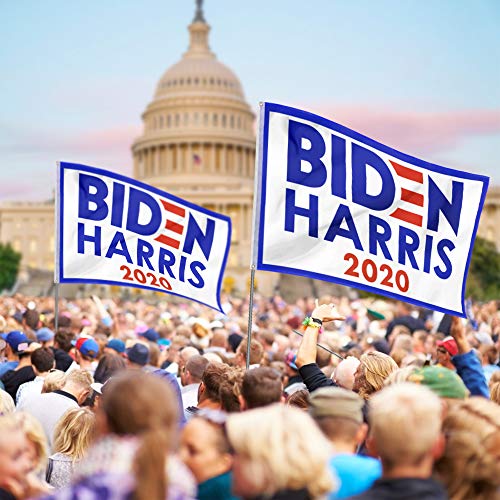 PACETAP Joe Biden Kamala Harris 2020 Flag,2 PCS 3\' X 5\' Ft President Democratic Banner Breeze Voting Flag Outdoor Activity Rally Sign (White)