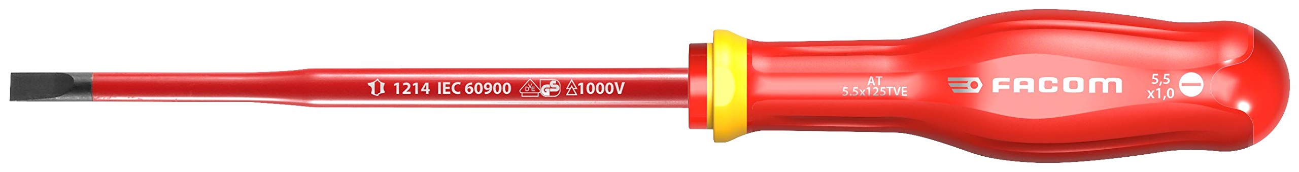 FACOM AT6.5X150TVE Screwdriver PROTWIST Slim 1000 Volts Insulated 1000 Volts for Slotted Screws