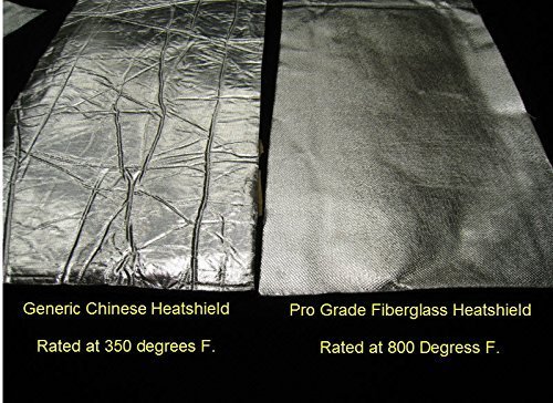 Aluminum Heat Shield Protection with Fiberglass and Self-Adhesive Backing Heat Barrier (1 Sq Foot)