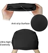 Darbermu Kids Swimming Cap Silicone 22x19cm Black Waterproof Stretchable view 5