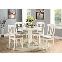 Angel Line 5 Piece Lindsey Dining Set, White/Gray