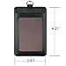 Indressme Cute Black 2-Sided Vertical Genuine Leather ID Badge Holder with Lanyard (Black)