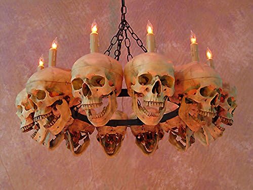 Skeletons And More Skull Chandelier w/ 12 Skulls