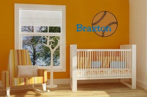 Personalized Monogram Kids Wall Decals - Boys Wall Decal- Name Vinyl Lettering - baby boy nursery wall decal Braxton Baseball