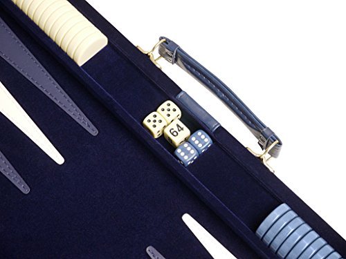 Middleton Games Deluxe Backgammon Set - Board Game (Blue - 18"x12") - Thumbnail 2