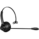 Trucker Bluetooth Headset with Mic,Single-Ear wireless Headset for work, Trucker Bluetooth Headset with Hands-Free Calls, Clear Online Meetings & Long-Haul Driving, Comfortable for All-Day Wear