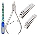 Professional Nail Clippers Set,Fingernail&Toenail Cutter+Cuticle Nipper+Nail File,Best Stainless Steel Manicure and Pedicure for Baby Elderly and Adult with Thick/Ingrown Nails by Fairyland
