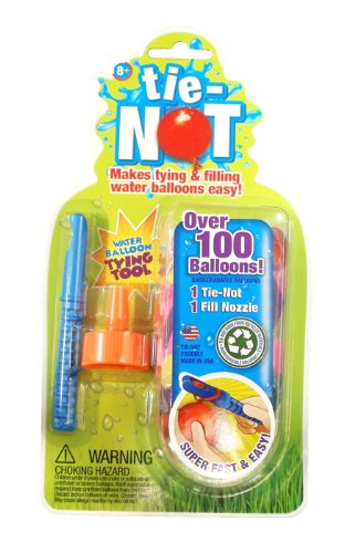 Tie-Not Water Balloons with Nozzle and Knotter with 100 Bonus Balloons