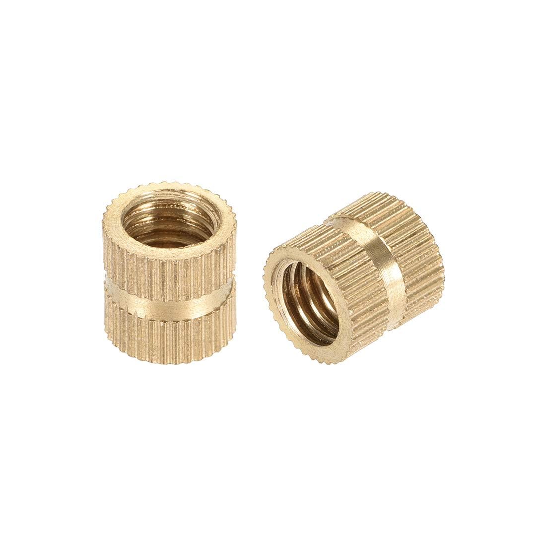 TOP-VIGOR 15Pcs Threaded Insert Knurled Nuts, M8 x 10mm x 10mm OD Brass Female Thread Knurled Nuts, Embedment Nut Insert for 3D Printer