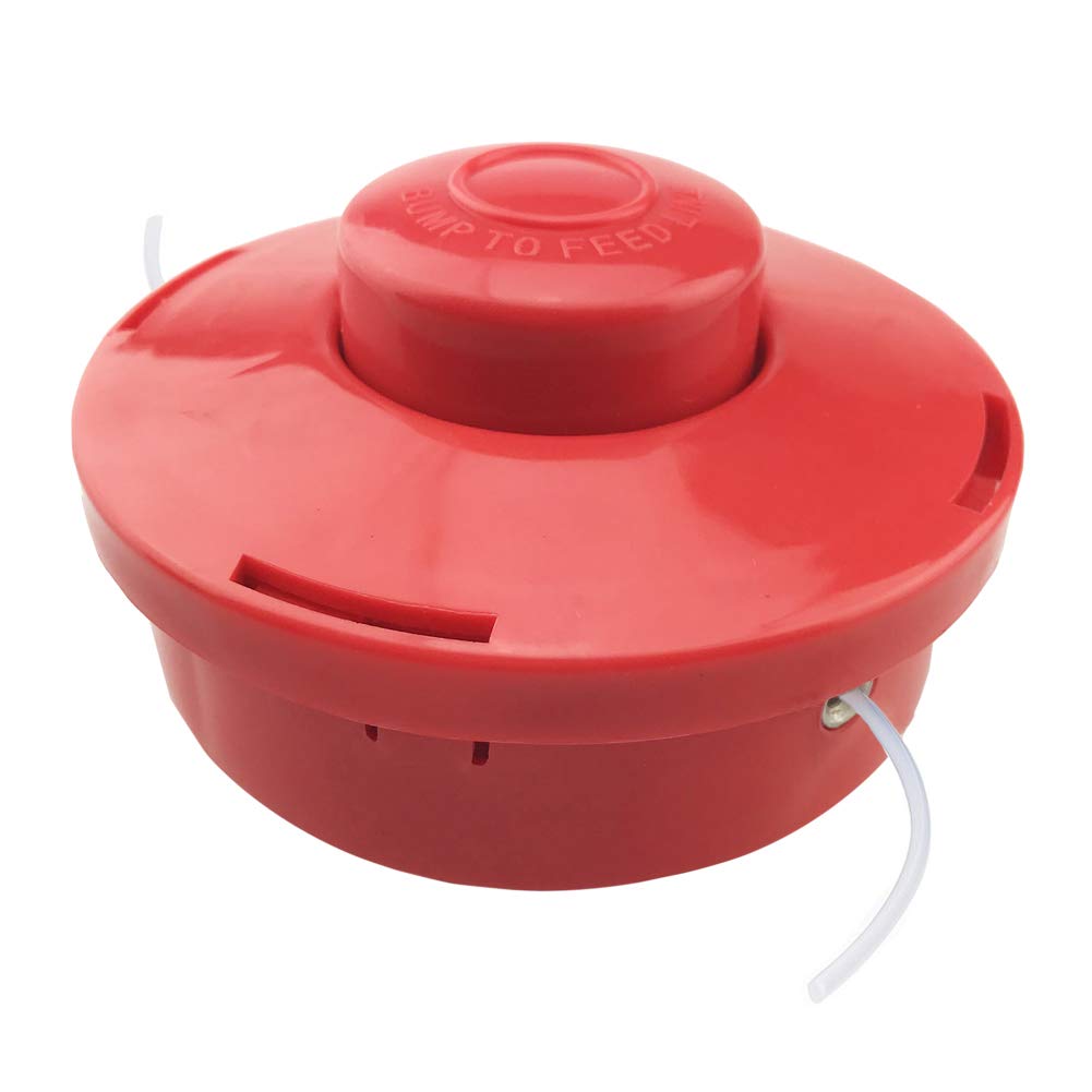 Yesmin Universal Gasoline Mower Replacement Head - Red Automatic Inlet Bump Feed Winding Wheel, Durable Rotary Tiller Grass Head Component