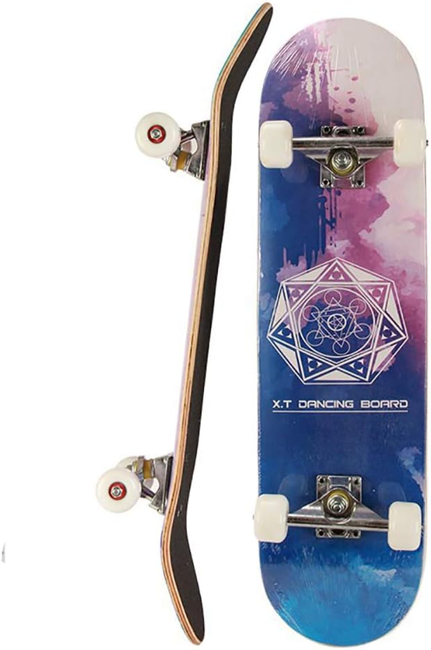Keep Che Retro Skate Board Maple Wood, Skull Skateboard Complete 31x7.8 Inches Trick Skateboards Cruiser Beginners Longboard With Maple Deck Adult Boys also Girls Skateboard