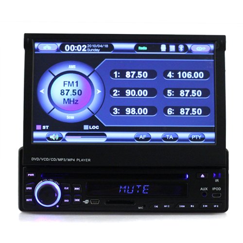 Ouku 7Inch Single 1 DIN InDash Motorized auto Slide Car DVD Player