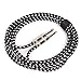 Donner Guitar Cable 10 ft, Premium Electric Instrument Bass Cable AMP Cord 1/4 Straight Black White