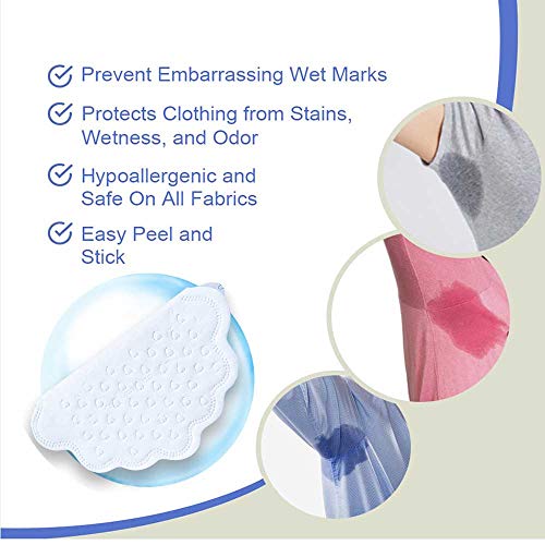 Underarm Sweat Pads Disposable, Armpit Sweat Pads for women Girl and Men, Fight Hyperhidrosis PREMIUM QUALITY Underarm Armpit Sweat Pads Shield Dress Shields Sweat Guard 40 Pack (White) - Thumbnail 3