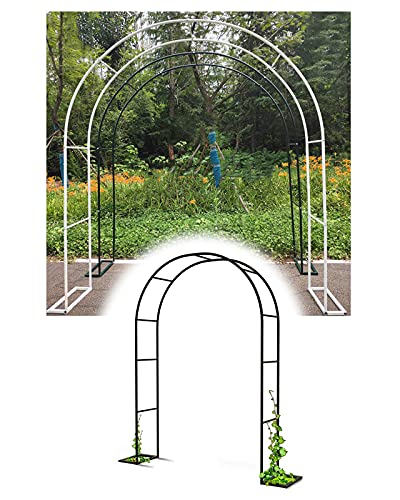 Gnova Garten-Rosenbogen grün,2.2m Torbogen Rankhilfe für Pflanzen,Hochzeit verziert,Garten Rankenbogen,schwarz,weiß