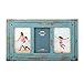 Prinz Homestead Blue Three-Picture Frame, 4 x 6 Distressed Wood Collage Frame, Wooden Rustic Decor, Two-Way Easel, Can Be Wall-Mounted