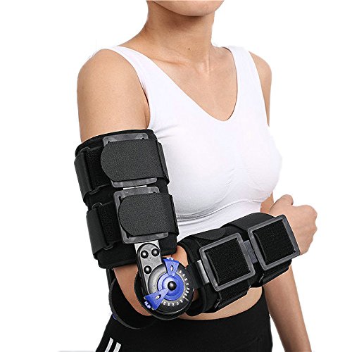 ROM hinged Shoulder Arm Sling Forarm Braces Support Splint Orthosis Orthotics Band Pad Belt Immobilizer Strap Wrap Sleeve Protector Guard Adjustable for Arm Elbow Broken One Size Fits All | Unisex