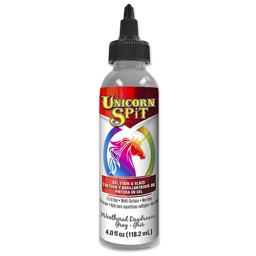 Unicorn SPiT Weathered Daydream Gel Stain and Glaze, Water Based Grey Coloured Formula for Woodworking, DIY Crafts or Furniture Projects,118ml