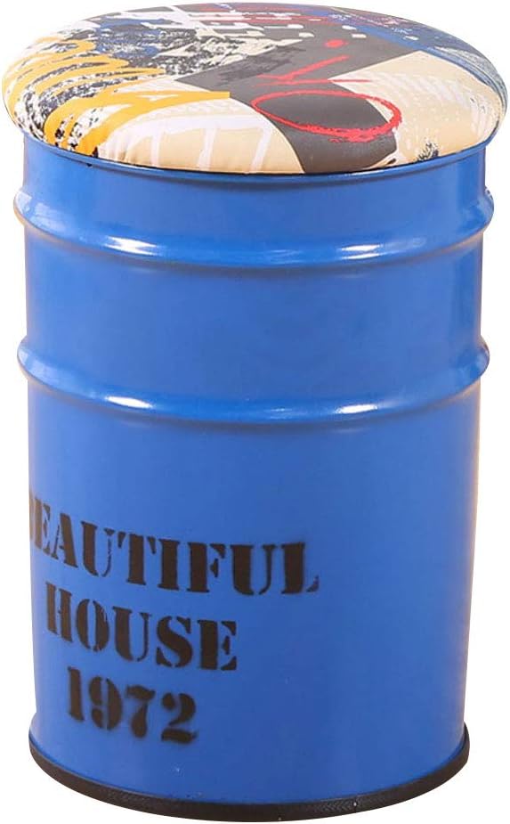 Amazon.de: Blau Eisen Barrel Hocker Ottoman Aufbewahrung Brust