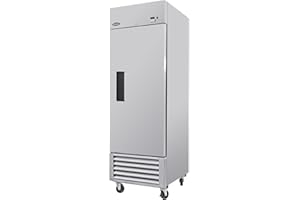 VOOHEK Reach-In Commercial Freezer with Solid Stainless Steel Lockable Door & Adjustable Shelves, -10 to 10°F Digital Temperature Control, 27" Width, Capacity 23 Cu.ft, Auto Defrost, for Restaurant Kitchen