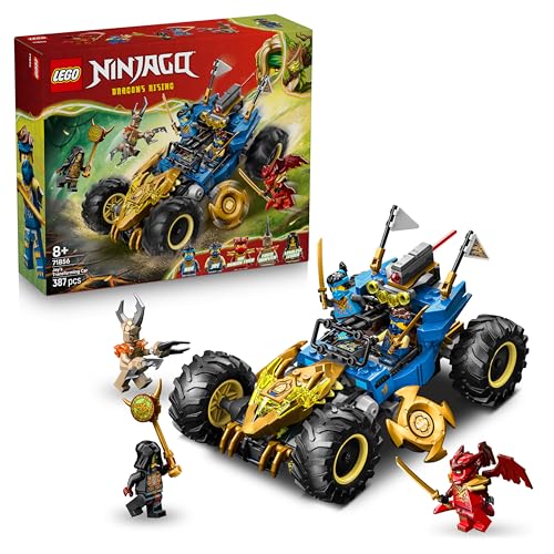 Ninjago 2en1 Coche Transformable de Jay - Camión con 5 Minifiguras Inc. Kai y NYA - Armas Ninja Inc. Shuriken, Espadas Catana de Juguete - Regalo para Niños de 8+ Años y Fans de la Serie - 71856